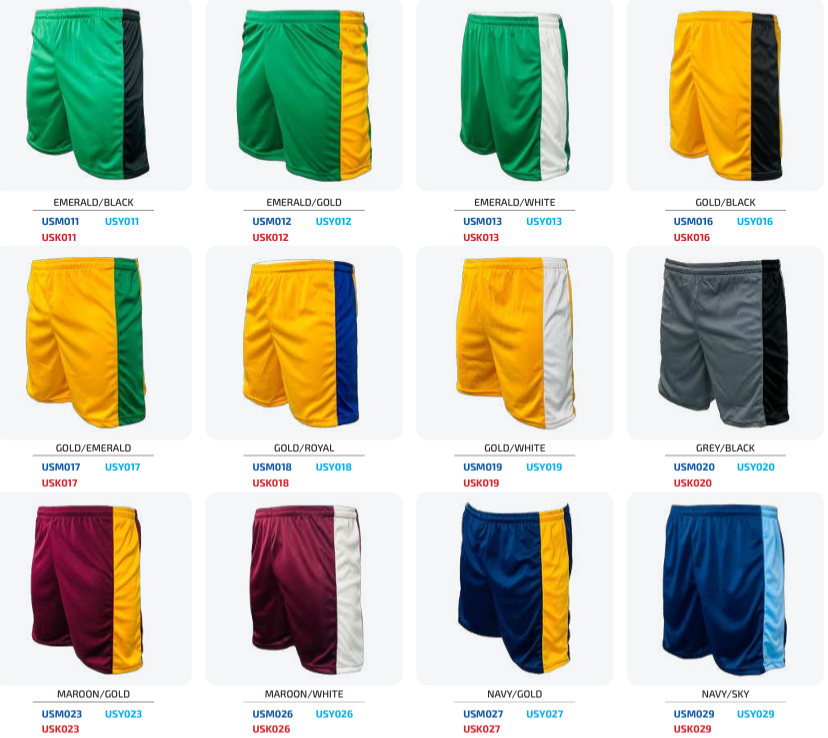 The United Soccer Shorts range 14pce