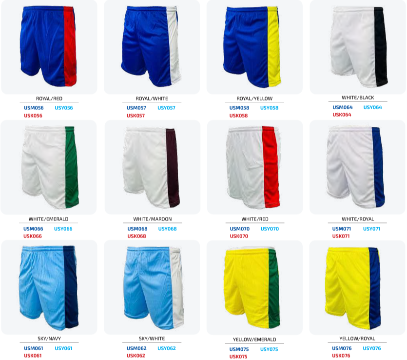 The United Soccer Shorts range 14pce